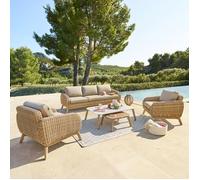 Salon de jardin ""Manissa"" 5 places en polyester recyclé aluminium et résine tressée - Hespéride