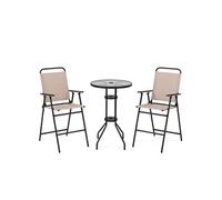 Salon de jardin metal beige 3 pieces