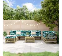 Vidaxl Salon De Jardin 9 Pcs Bois De Pin Imprégné