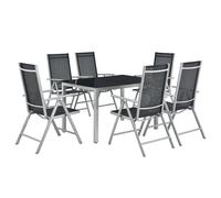 Salon de jardin Milano Gris argenté 7-teilig