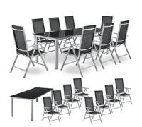 Salon de jardin Milano Gris argenté 9-teilig