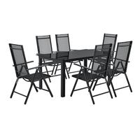 Salon de jardin Milano Gris foncé 7-teilig