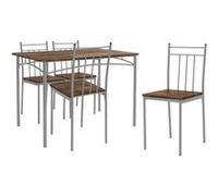 Salon de jardin ml design mdf marron 5 pieces 110 x 70 x 75 cm