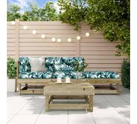 Salon de Jardin Mobilier de Patio Extérieur 4 pcs Bois Massif de Pin vidaXL