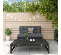 vidaXL Salon de jardin 2 pcs en bois massif de pin noir