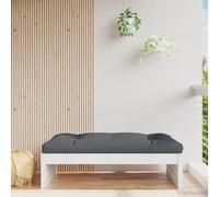 Vidaxl Repose-Pied De Jardin 120x80 Cm Blanc Bois De Pin Massif