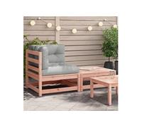 Salon de jardin modulable 1 personnes gris 70 x 140 x 67 cm bois massif