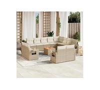 Salon de jardin modulable 13 pieces resine tressee beige 62 x 62 x 69 cm