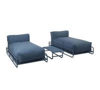 Salon de jardin modulable 2 places avec structure bleu pacific Mixi, Oviala