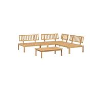 Salon de jardin modulable 4 pieces 4 personnes bois 92 x 100 x 69 cm resine tressee