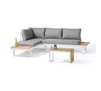 DCB Garden – Salon de jardin 4 places en bois d'acacia et aluminium