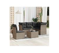Salon de jardin modulable 5 personnes resine tressee gris 62.0 x 62 x 69 cm 6 pieces