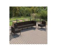 Salon de jardin modulable 6 personnes resine tressee 6 pieces 69 x 69 x 69 noir