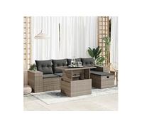 Salon de jardin modulable 6 personnes resine tressee beige 62.0 x 62 x 69 cm 6 pieces
