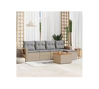 Salon de jardin modulable 6 pieces 5 personnes resine tressee 62 x 55 x 69 cm beige
