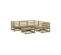 Vidaxl Salon De Jardin 6 Pcs Bois De Pin Imprégné