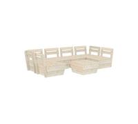 Salon de jardin modulable 7 pieces bois bois 60 x 60 x 65 7 personnes