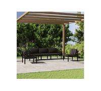 Vidaxl Salon De Jardin 5 Pcs Avec Coussins Aluminium Anthracite