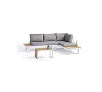 Salon de jardin modulable Aluminium DCB GARDEN 4 places TOKYO et bois d acacia