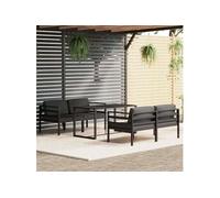 Vidaxl Salon De Jardin 5 Pcs Avec Coussins Aluminium Anthracite