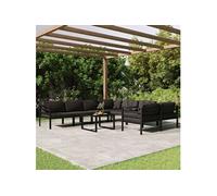 Vidaxl Salon De Jardin 9 Pcs Avec Coussins Aluminium Anthracite