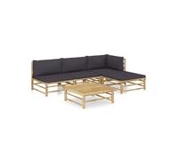 Salon de jardin modulable Bambou 5 personnes 5 pieces
