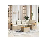Salon de jardin modulable beige resine tressee 6 pieces 62 x 62 x 69 cm