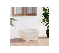 Salon de jardin modulable Vidaxl bois beige 2 pieces 1 personnes blanc G