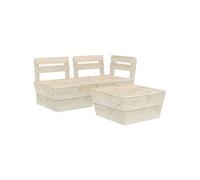 Vidaxl Salon De Jardin Palette 3 Pcs Bois D'épicéa Imprégné