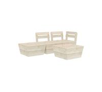 Salon de jardin modulable bois bois 4 pieces 3 personnes