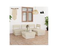 Vidaxl Salon De Jardin Palette 5 Pcs Bois D'épicéa Imprégné