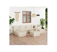 Vidaxl Salon De Jardin Palette 7 Pcs Bois D'épicéa Imprégné