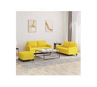 Salon de jardin modulable bois jaune 3 pieces