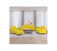 Salon de jardin modulable bois jaune 4 pieces