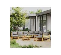 Bois d'Acacia Solide Mobilier de Jardin 5 pcs avec Coussins Extérieur vidaXL