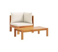 Salon de jardin modulable bois massif beige 2 pieces 68.0 x 68 x 64 1 personnes