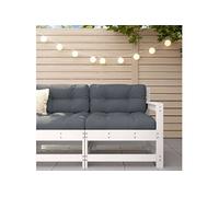 Salon de jardin modulable bois massif blanc 2 personnes
