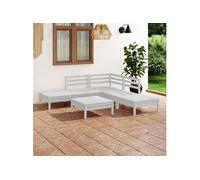 Vidaxl Salon De Jardin 6 Pcs Bois De Pin Massif Blanc