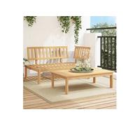 vidaXL Salon de Jardin Palette 2 pcs Bois Massif d'acacia, Ensemble de Table et de Chaise de Jardin, Ensemble de Salon de Balcon, Salon de Jardin