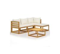 Salon De Jardin 5 Pcs Avec Coussins Bois D'acacia Solide