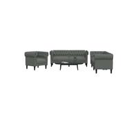 vidaXL Ensemble de canapés 3 pcs gris foncé tissu, canapé, siège de canapé, canapé relax, canapé confort, fauteuil de 3209192