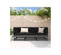 Salon de jardin modulable bois massif gris 3 pieces 60.5 x 60 x 62 3 personnes