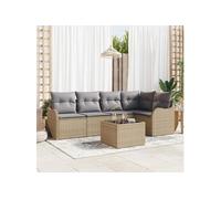 Salon de jardin modulable GENERIQUE beige rotin 6 pieces 62 x 60.5 x 69 cm
