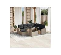 Salon de jardin modulable GENERIQUE gris resine tressee 8 pieces 62 x 62 x 69 cm 2 personnes