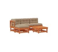Vidaxl Ensemble De Salon De Jardin 13 Pcs Marron Ciré Et Taupe