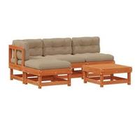 Salon de Jardin avec Coussins Meubles Terrasse 5 pcs Bois Massif Douglas vidaXL