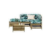 Vidaxl Salon De Jardin 5 Pcs Avec Coussins Bois De Pin Imprégné