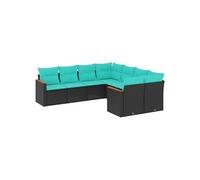 Salon de jardin modulable GENERIQUE noir 8 pieces resine tressee 62 x 62 x 69 cm