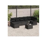 Salon de jardin modulable GENERIQUE noir 8 pieces rotin 62 x 70.5 x 69 cm