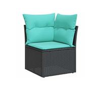 Salon de jardin modulable GENERIQUE noir en rotin - Lot de 9 pièces (table, canapé, tabouret)